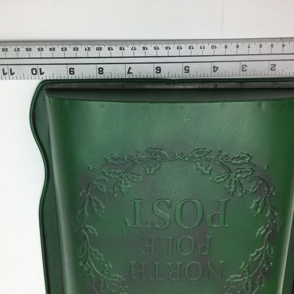 Christmas North Pole Post Green Mail Box Metal Tin - Picture 13 of 14